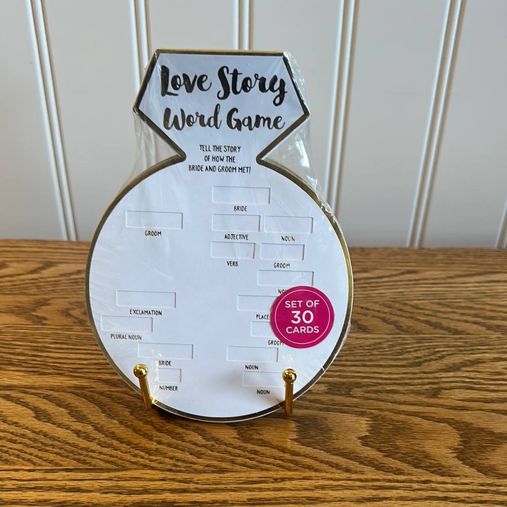 Kate Aspen Love Story Word Game - Gold and Pink